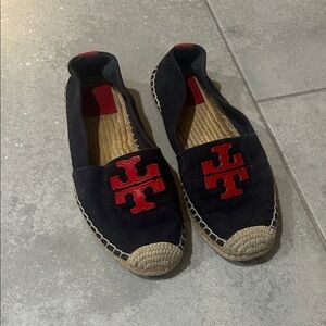Tory Burch Navy Blue and Red size 6.5 slides